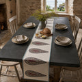 Multicolour Paisley Table Runner, styled on a dining table.